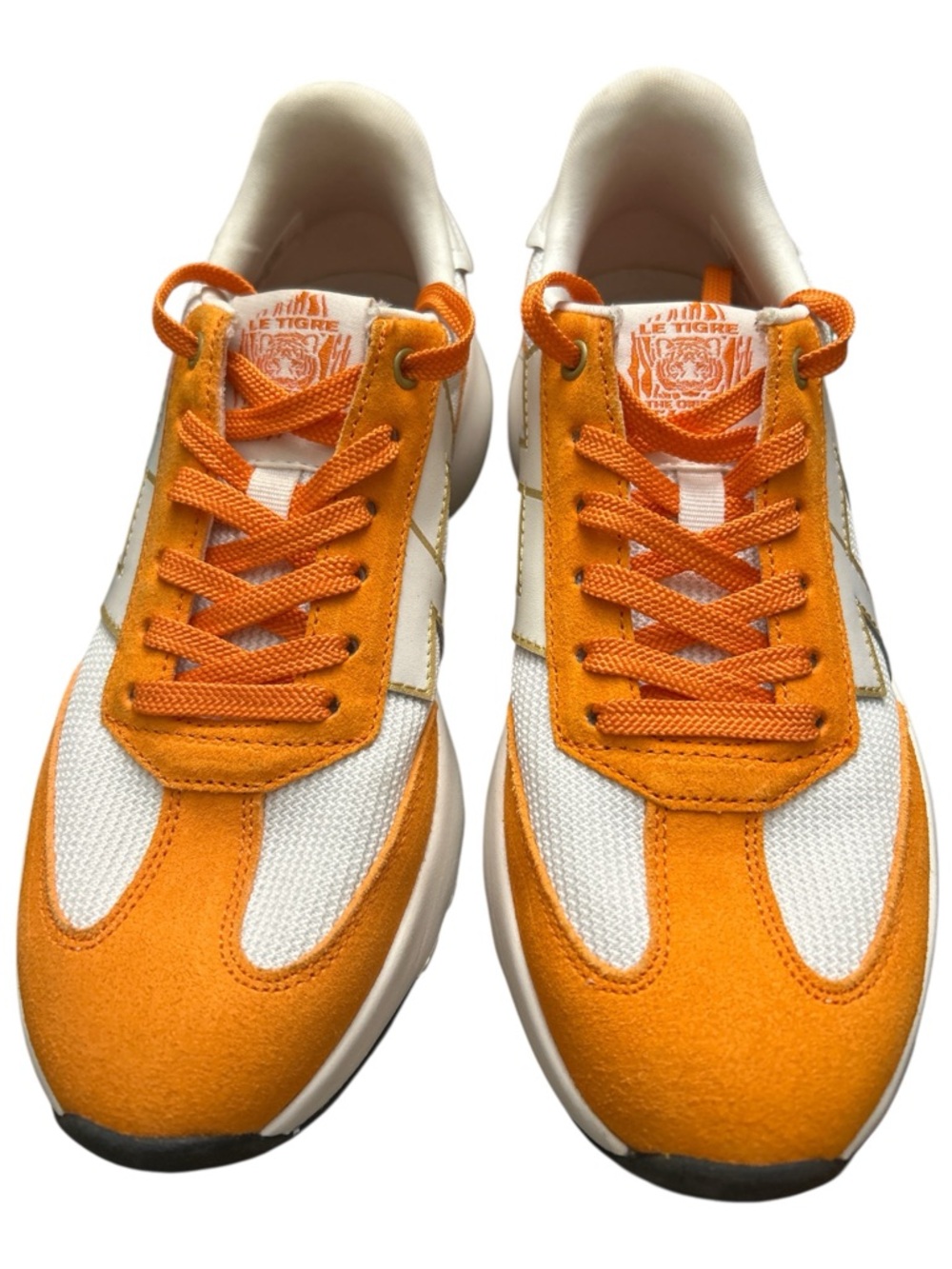 Le Tigre Women’s Orange & White Retro Trainer Sneakers Size 6.5